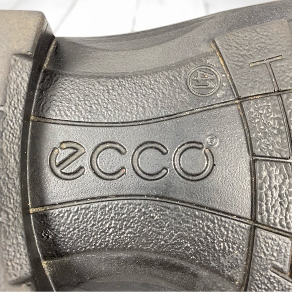 Ecco Helsinki Mens Oxford Shoes Size 7.5 Black Leather Bicycle Toe Lace Up - Picture 8 of 12